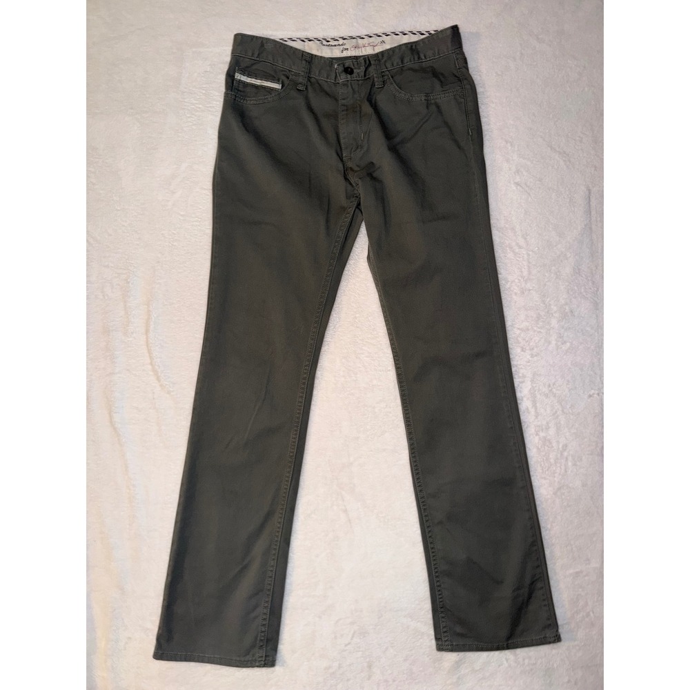 Vans V56 Slim Straight Pants Olive Green Mens 30 Skater Chino Pockets